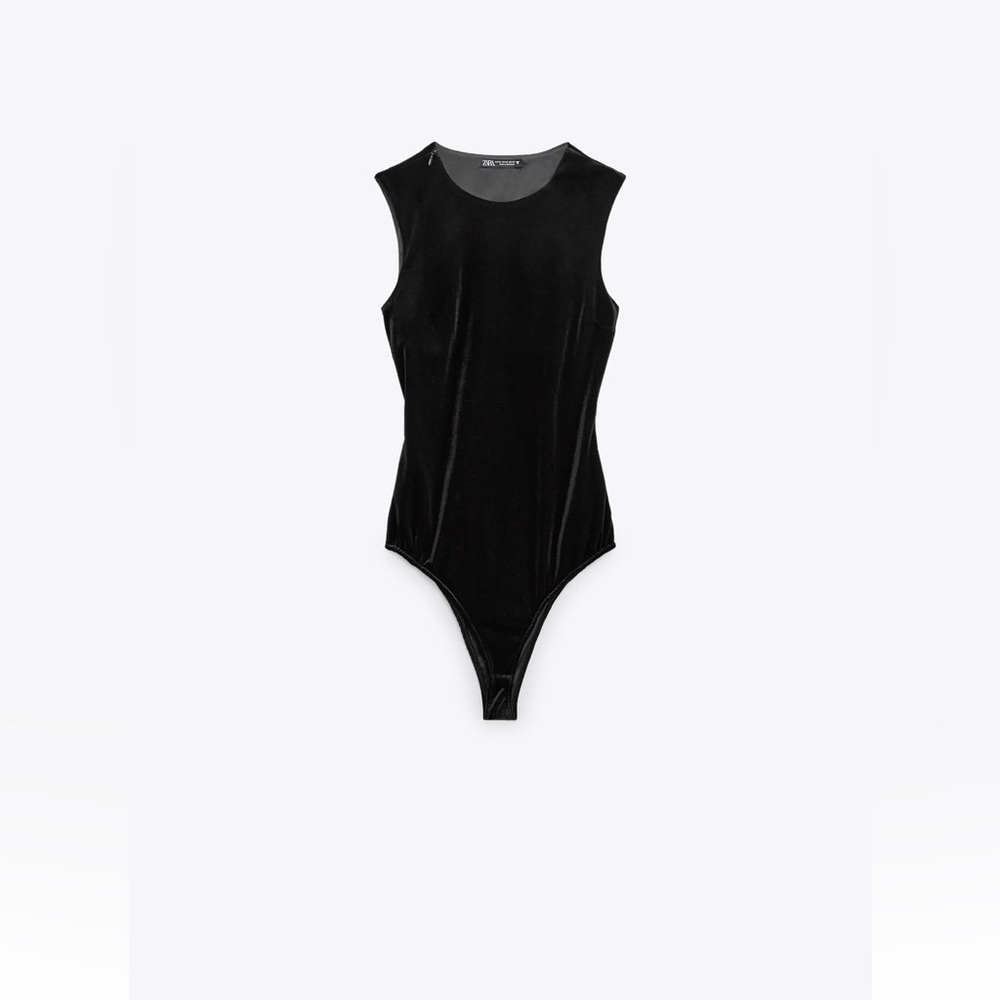 Asymmetrical velvet bodysuit size M